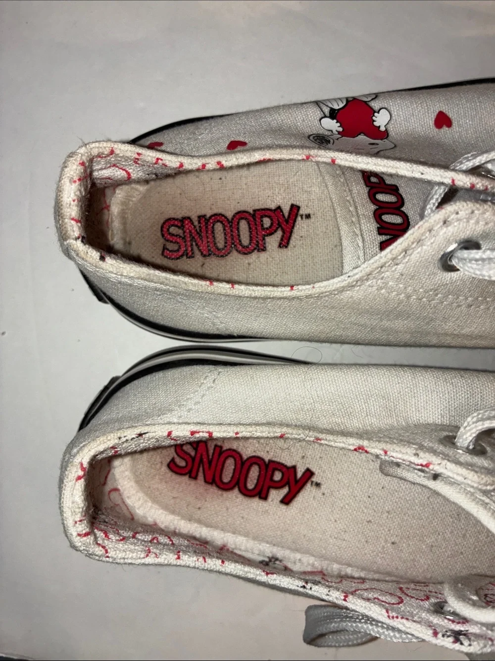 Snoopy, White Canvas Sneakers, Child’s Size 1